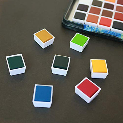 100PCS Watercolor Half Pans, 2ml Empty Paint Pans for Watercolor Palette - style: 100Pcs Half Pans