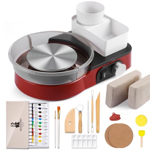 Catcrafter Pottery Wheel for Kids Teens Adults Beginners - Red Pottery Kit - color: Red