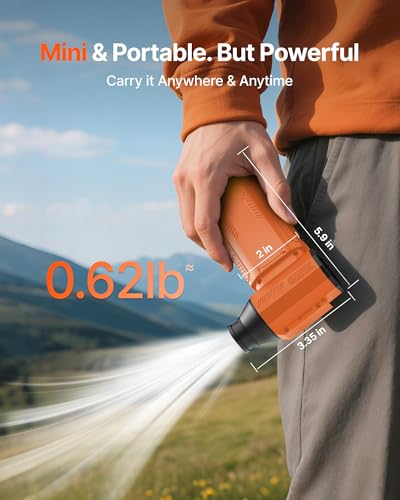 Compressed Air Duster, 130,000RPM Ultra-Powerful Electric Air Duster - color: Orange