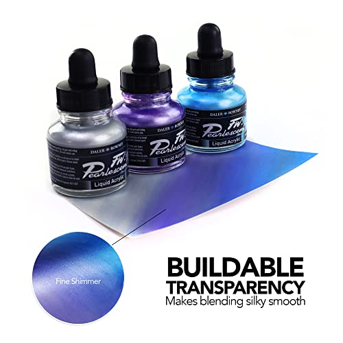 Daler-Rowney FW Pearlescent and Shimmering Liquid Acrylic Autumn Gold 1 oz.