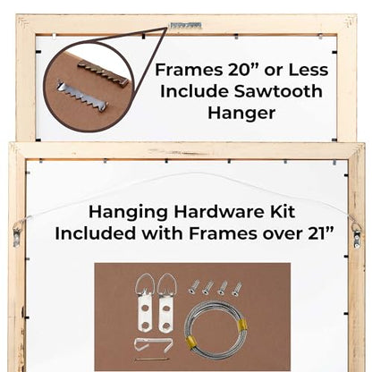 14x22 Shadow Box Frame Black Wood | with a 3/4" Usable Display Depth | Includes a Black Real Suede Texture Acid-Free Backing Board, UV Resistant Acrylic, and Hanging Hardware