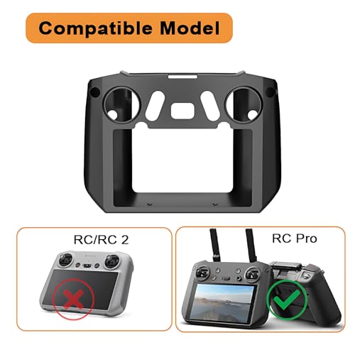 DJI RC Pro Silicone Protective Cover+HD Screen Tempered Films for DJI Mini 3 Pro/Mavic 3 Pro/Mavic 3 Cine/DJI Air 2s DJI RC Pro Controller Protective Case(Black)