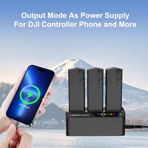LIMETA 200W Mavic 3 Series Fast Battery Charger Parallel, Smart Battery Charging Hub for DJI Mavic 3 Pro Mavic 3T/3E/Enterprise/Classic/Cine with Fan & Storage Function