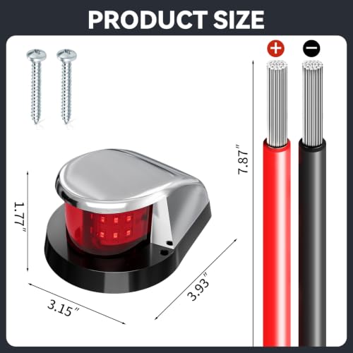 Boat Light, Lights for Boat,Navigation Light with Red Green LED 12V 2 Pack - size: 1 Pack Red and 1 Pack Green