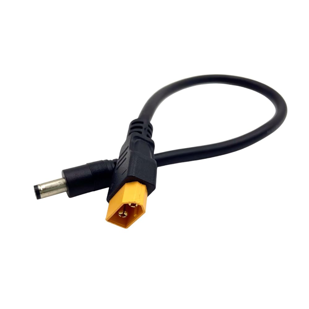 DC5521 Male to XT60 Male Cable 14AWG,XT60 to DC Cable Line 5.5mm X 2.1mm DC Power Cord for FPV Display Power Supply 30cm(1ft) - style: XT60 M to DC5521 M