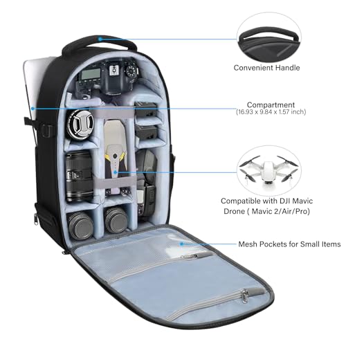MOSISO Camera Backpack, Photography Camera Bag Waterproof Hardshell Case - color: Black