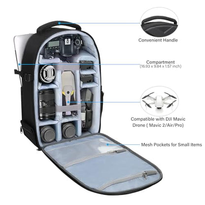 MOSISO Camera Backpack, Photography Camera Bag Waterproof Hardshell Case - color: Black