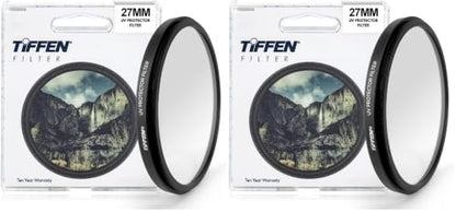 Tiffen 27UVP 27mm UV Protection Filter (Clear) (Pack of 2) - size: 27MM (Pack of 2)