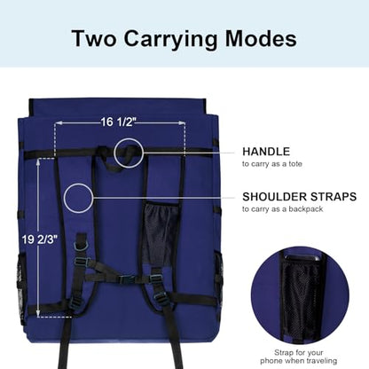 JJRING Heavy Duty Plein Air Artist Backpack With Handheld Strap, Blue - color: blue