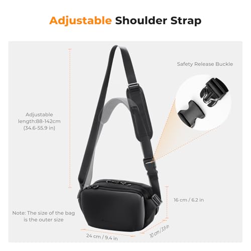 K&F CONCEPT Small Camera Sling Bag Everyday Shoulder Bag - color: 14 Black Small
