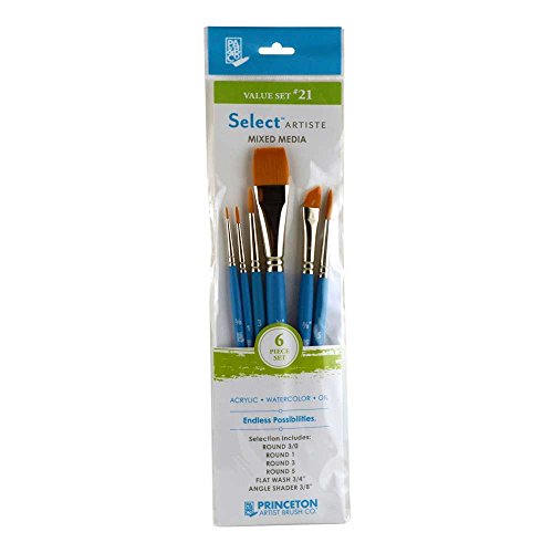 Princeton Select Artiste Brush Set No. 21, Synthetic, 6 Piece, 1 Count - size: SET 21- 6 BRUSH SET