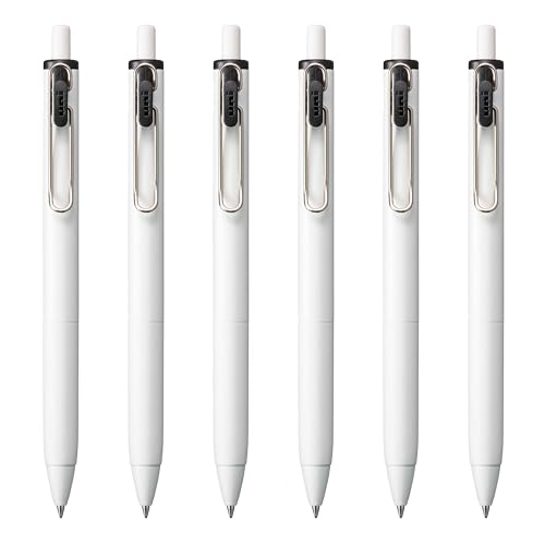 Uni-Ball one Retractable Gel Pens, Medium Point (0.7mm),Black Ink, 6 Pens - color: Black, style: Medium