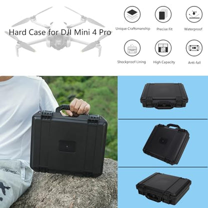 Mini 4 Pro Case-Professional Portable Hard Shell Travel Carrying Case for DJI Mini 4 Pro Fly More Combo and Drone Accessories