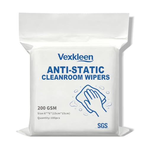 6" x 6" Anti-Static & Microfiber Wipes (100 Pcs, 200GSM) - size: 6" x 6" (Pack of 100)