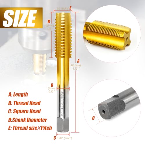 1/2"-13 UNC Thread Tap for Metal,1/2"-13 UNC M2 HSS Thread Milling Tap - size: 1/2"-13UNC