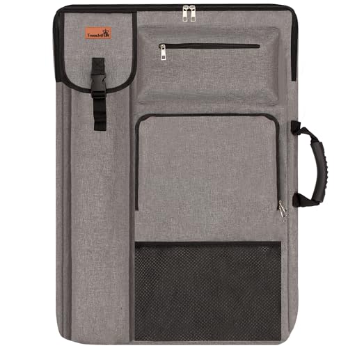 TreochtFUN Art Portfolio Case 18" x 24" - Medium Artist Backpack - color: grey