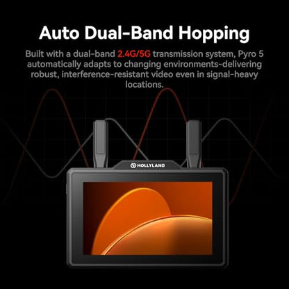 Hollyland Pyro 5 Wireless Transceiving Monitor + Pyro S Wireless Video Transmitter and Receiver Ecosystem - size: 5.5 inch - Pyro 5 & Pyro S