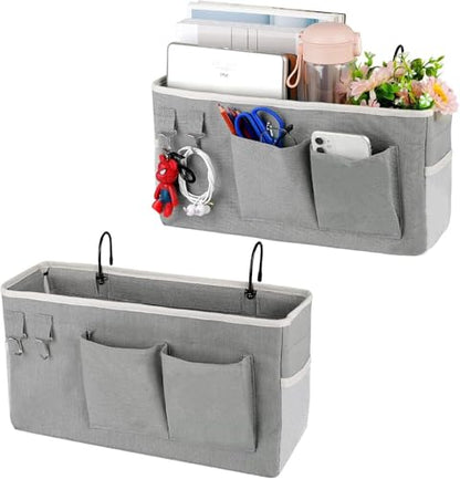 Bedside Caddy Bedside Storage Bag for Headboards/Bunk Bed - color: 2PC Grey