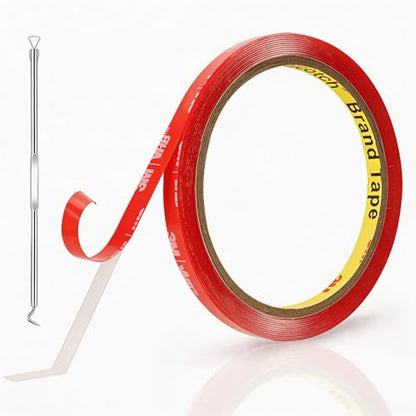 3M Clear Double Sided Tape Heavy Duty Made of VHB 4905 1/4 inch x 10 ft, Ultra Thin Strong Adhesive for Electronics, Glass, Automotive Emblem Mounting - size: 0.25" × 10 Ft