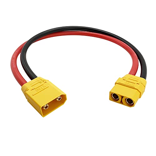 XT90 Female to XT90 Male Plug Extension Cable Lead 1 FT 10AWG Silicone Wire for RC Lipo Battery FPV Racing Drone Aircraft Model
