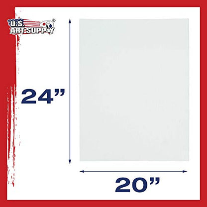 U.S. Art Supply 20 X 24 Inch Art Canvas Board Panels 12 Pack - 8 Ounce - size: 20" x 24"