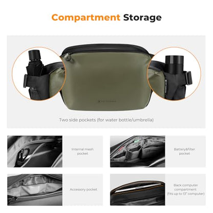 K&F CONCEPT Large Camera Sling Bag, Everyday Shoulder Bag - color: 12 Green Large