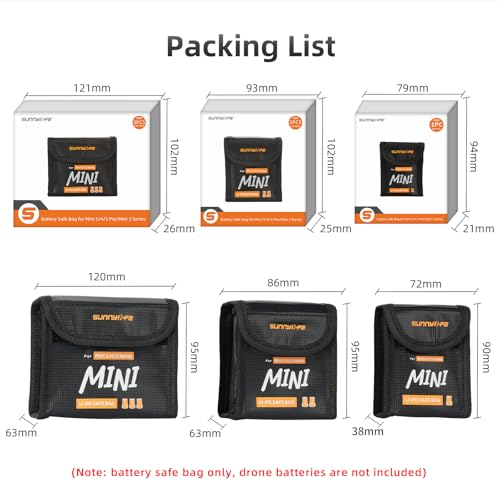 Battery Safe Bag for DJI Mini 5 Pro, Drone Accessories, Fire-proof Explosion-proof Battery Safe Pouch for Charging and Storage (Medium(for 2pcs batteries)) - size: Medium(for 2pcs batteries)