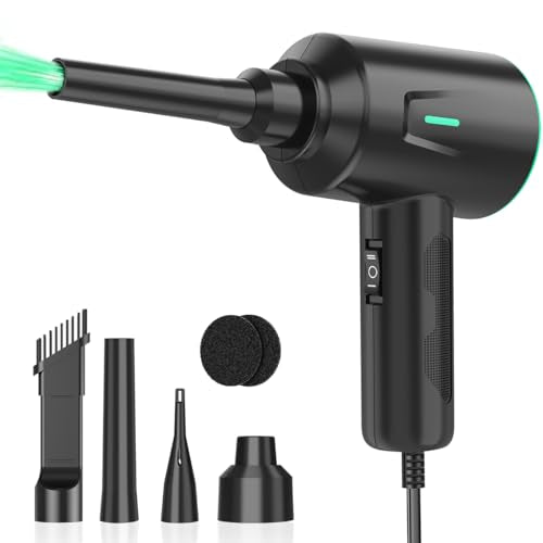 Meudeen Air Duster - Electric Air Blower - 5.74oz High Power Cleaning for Computer - PC - 2 Gear Compressed Air - color: Green