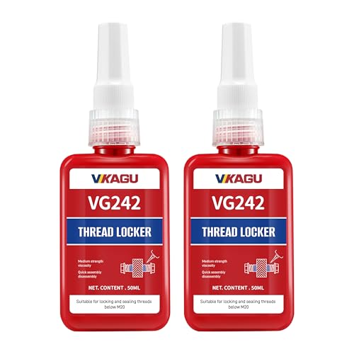 VIKAGU 242 Blue Medium Strength Removable Thread Locker - Thread Glue for Screws -Anaerobic Blue Locktight - Thread Lock for Metal Bolts,Nuts -3.38Oz/50ml 2 pc Avoid Frequent Restocking - style: $15.99/50ML*2