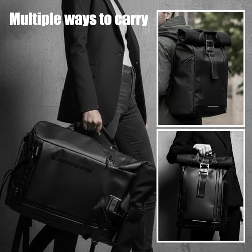 Besnfoto Waterproof Camera Backpack Rolltop Laptop Bag for DSLR Mirrorless - color: Black Ii