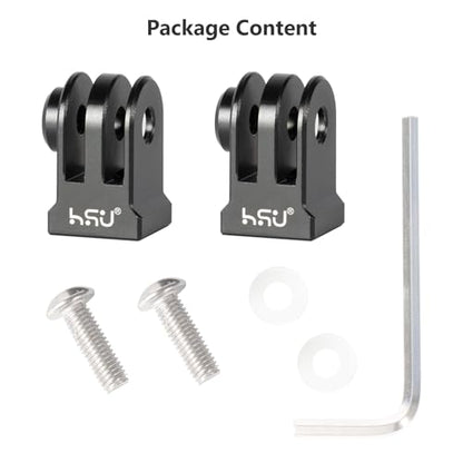 HSU Aluminum Alloy GoPro Tripod Mount Adapter for GoPro Hero 13/12/11/10/9/8/7/6, Mini 1/4-20 Metal Monopod Mount for AKASO Campark and Other Action Cameras (Black) (Pack of 2) - size: Small (Pack of 2)