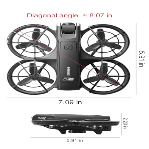 Brushless Motor Drone for Adults Beginners, Mini RC Quadcopter with Batteries Long Flight Time, Safer All-Round Mesh Protective Shield, Optical Flow Positioning Stable Hover, 90° Electrically Adjustable Dual Camera FPV Drone, Trajectory Flight Smart Aircr