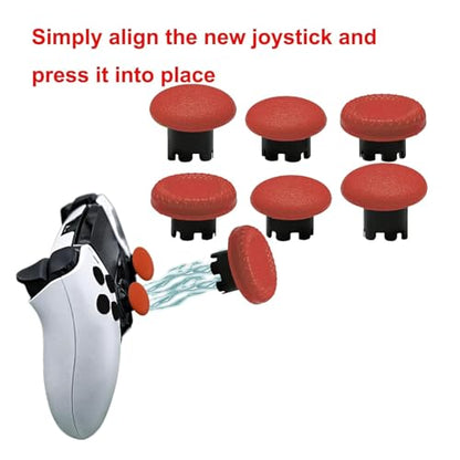 6-in-1 Interchangeable Thumbstick Caps for PS5 DualSense Edge Controller,Swappable Thumbsticks for PS5 Dualsense Controller, Thumbsticks Joysticks Kits Replacement for PS5 Dualsense Controller(Red) - color: Red