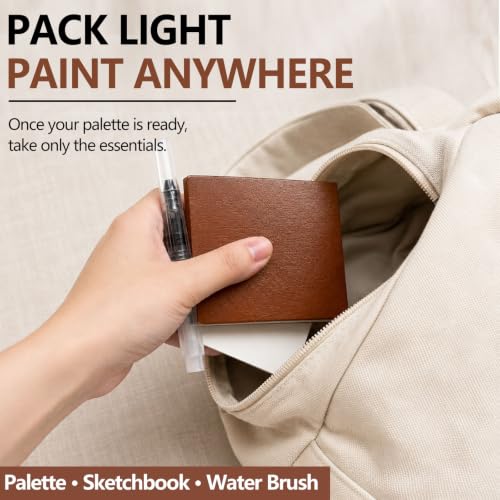 Mini Watercolor Travel Set, Mini Painting Kit, Pocket Palette, 24 Colors