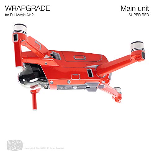 Wrapgrade Main Unit Skin Compatible with DJI Mavic Air 2 (Super RED) - color: Super Red