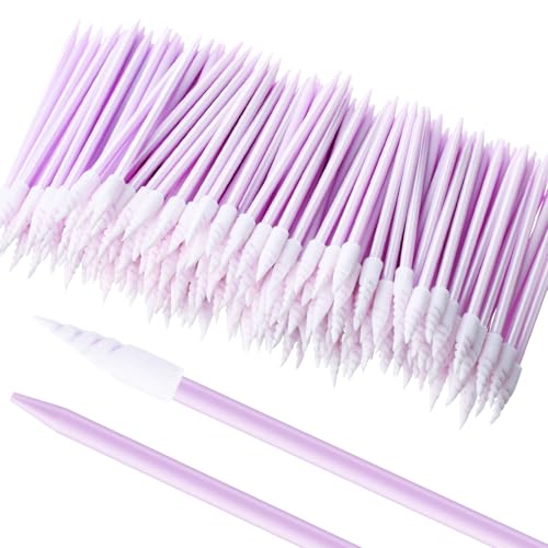 Chinco 200 Pcs Cleaning Swabs 2.56'' Sponge Tip Swabs Sticks Purple - color: Purple
