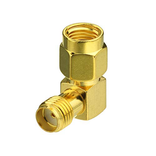 Bingfu RP-SMA Male to SMA Female Right Angle Antenna Connector Adapter 2PCS