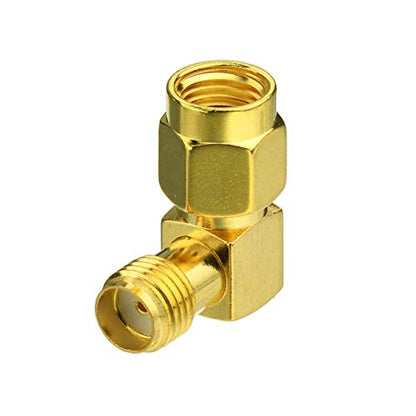 Bingfu RP-SMA Male to SMA Female Right Angle Antenna Connector Adapter 2PCS