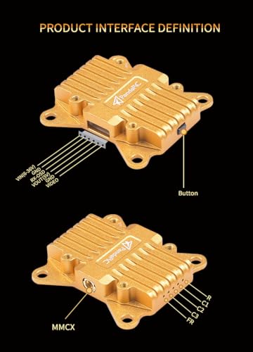 PandaRC VT5804 BAT 5.8GHz FPV VTX 0mW/25mW/400mW/800mW/1500mW/2500mW switchable with M3 and M2 Mounting hole transmitter for Long-Distance FPV Racing Drone quad(38mm×36.5mm×7.2mm)