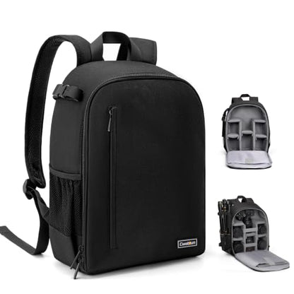 Cwatcun Camera Backpack Bag Lightweight with Tripod holder/Water-resistant - color: Black, size: 2.0 Small