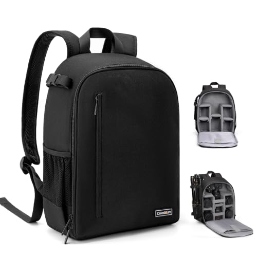 Cwatcun Camera Backpack Bag Lightweight with Tripod holder/Water-resistant - color: Black, size: 2.0 Small