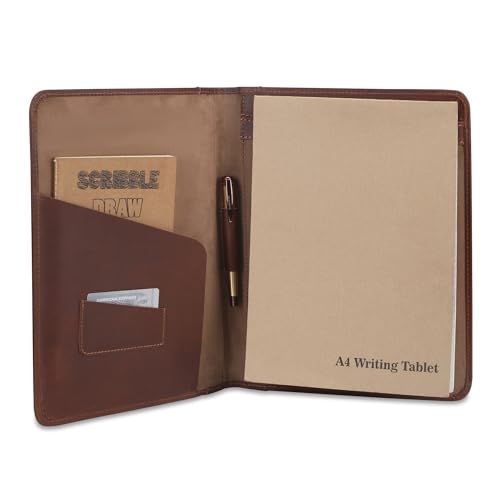 Heavy Duty Buffalo Leather Legal Pad Portfolio with Binder - Tan - color: Tan
