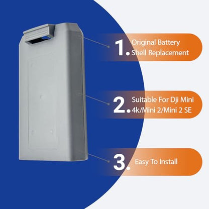 Battery Shell Replacement for DJI Mini 2/2 SE/Mini 4K,Battery Case Repair Parts,Original Batteries Repair Drone Accessories(Only Empty Housing)