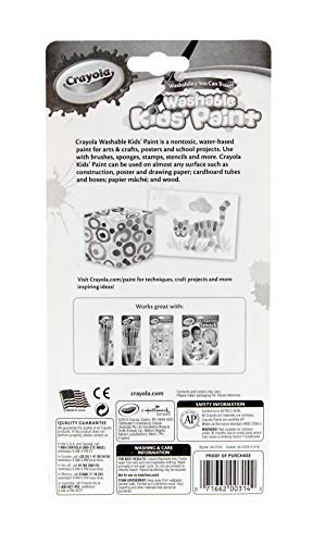 Crayola Washable Kids Paint Set & Paintbrush, Painting Supplies, 18 Count