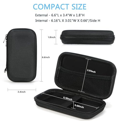 Black Small Hard Shell Zipper Case, Portable EVA Travel Storage Pouch - color: Black