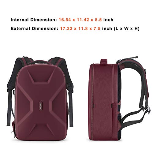 MOSISO Camera Backpack, DSLR/SLR/Mirrorless Photography Camera Bag - color: Wine Red
