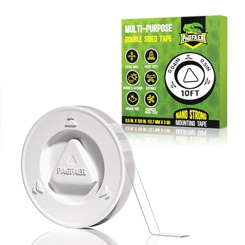 Thin Double Sided Tape, 1/2" 10' Arcylic Nano Tape, Transparent Two Sided Mounting Tape, Clear Hanging Adhesive Strips for Wall, Poster, Photo, Craft - size: thin