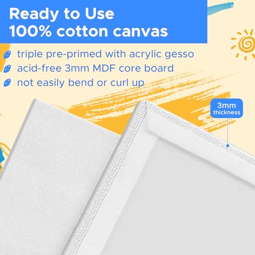 Canvas for Painting, 64 Pack Multi-Size Painting Canvas Board Art Supplies - size: 64pcs