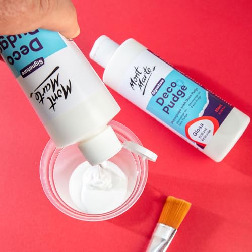 Mont Marte Deco Pudge Craft Varnish Signature 236ml (8 US fl.oz) 3PACK- Gloss, Multi-Purpose Clear Craft Sealer, Varnish, Decoupage Glue, Ideal for Acrylic Paints, Paper, Wood, Ceramics, Fabrics, Clay - color: Gloss, size: 8 Fl Oz (Pack of 3)