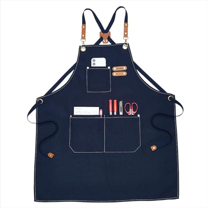 MEEDEN Painting Apron for Men Women: Adjustable Cross Back Waterproof - color: Navy